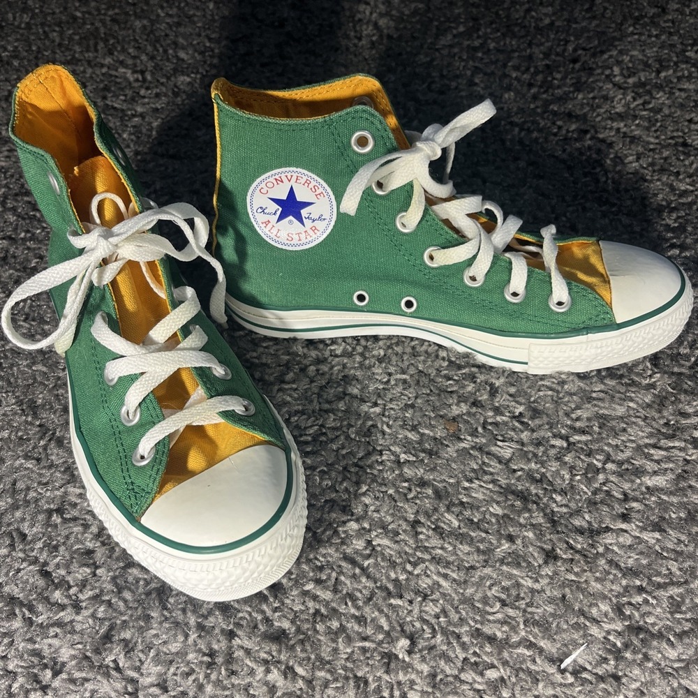 Converse  All Star  Green‎ Yellow Canvas Hightop Men's Size 5 W/7 Vintage 2004